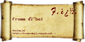 Fromm Ábel névjegykártya
